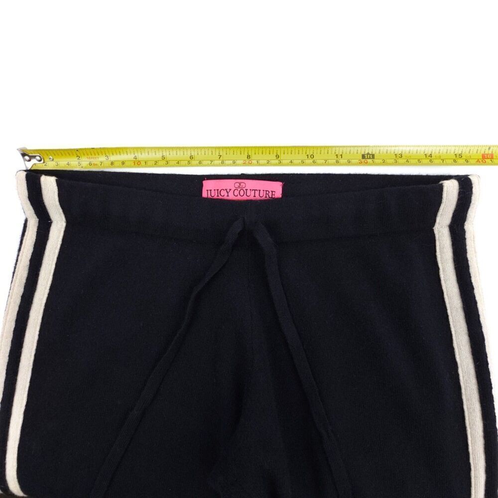 JUICY COUTURE 100% Cashmere Track Pant 90s Old Money Athleisure Lounge Black Y2k - Picture 3 of 7